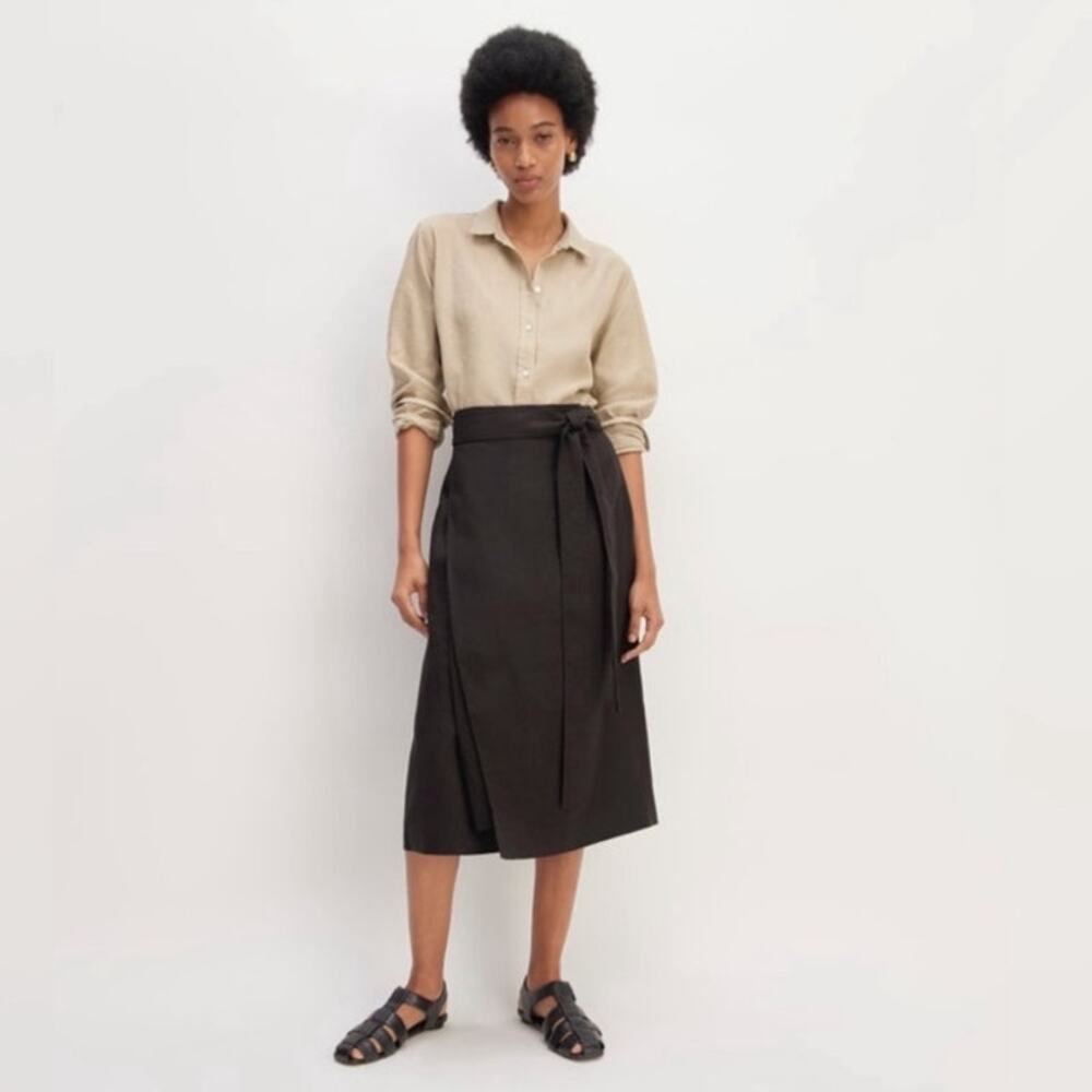 Everlane Black Wrap Midi Skirt for Work NWOT (never worn)